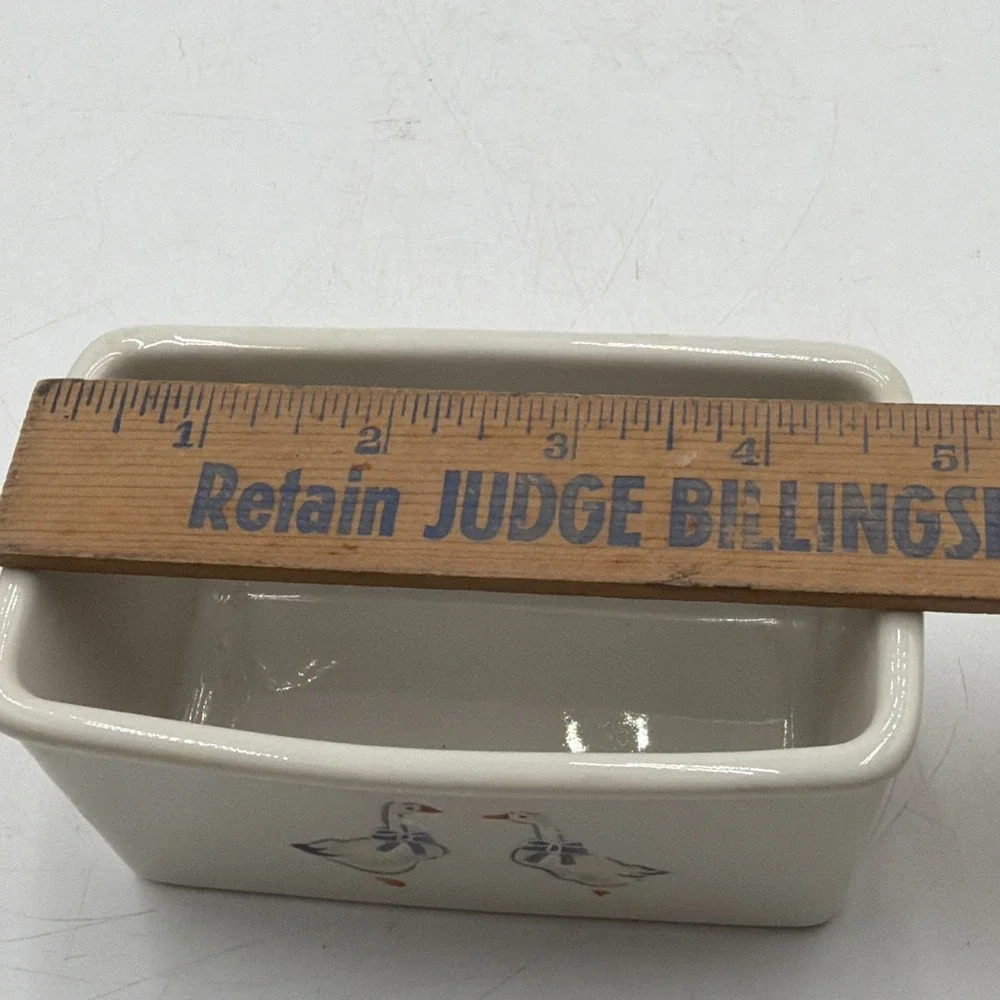 Vintage Geese & Ribbon Small Casserole Baking Dish Mini Loaf Pan USA